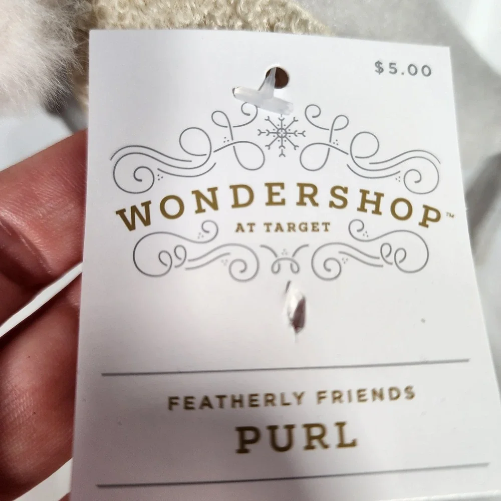 2022 Target Wondershop Holiday Christmas White Purl Featherly Friend Fabric Bird